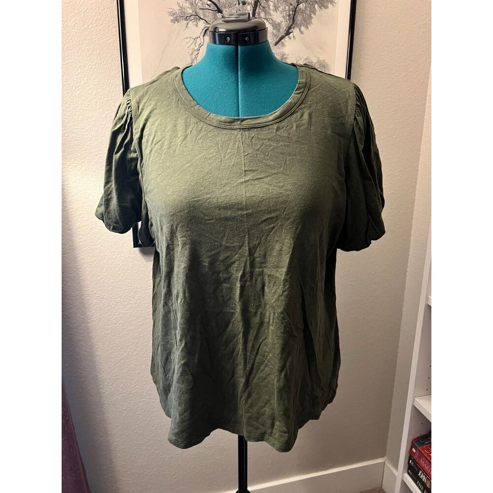 Green Puff Sleeve Tshirt
